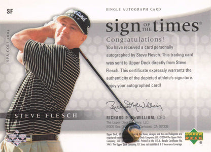 Steve Flesch Sign Of The Times Golf 2004 Hand Signed Autograph Photo Card