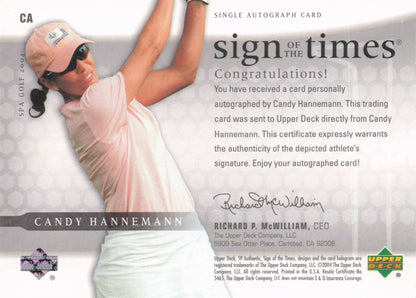 Candy Hannemann Sign Of The Times Golf 2004 Hand Signed Autograph Photo Card