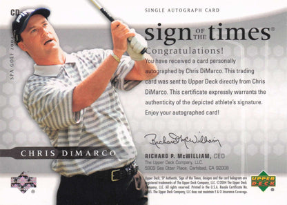 Chris DiMarco Sign Of The Times Golf 2004 Hand Signed Autograph Photo Card