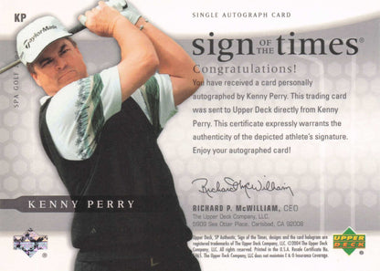 Kenny Perry Sign Of The Times Golf 2004 Hand Signed Autograph Photo Card