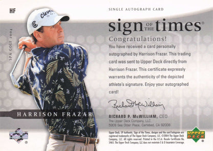 Harrison Frazar Sign Of The Times Golf 2004 Hand Signed Autograph Photo Card