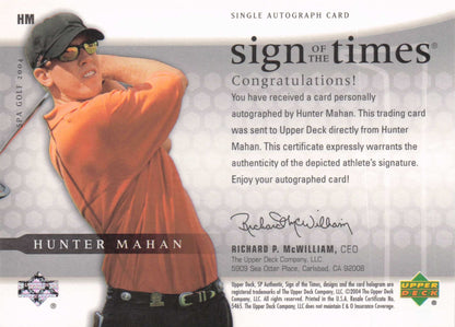 Hunter Mahan Sign Of The Times Golf 2004 Hand Signed Autograph Photo Card