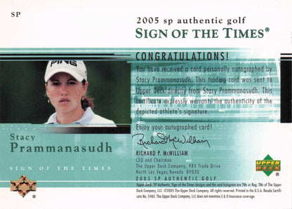 Stacy Prammansudh Sign Of The Times Golf 2005 Rare Signed Autograph Card