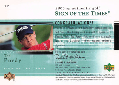 Ted Purdy Sign Of The Times Golf 2005 Hand Signed Autograph Photo Card