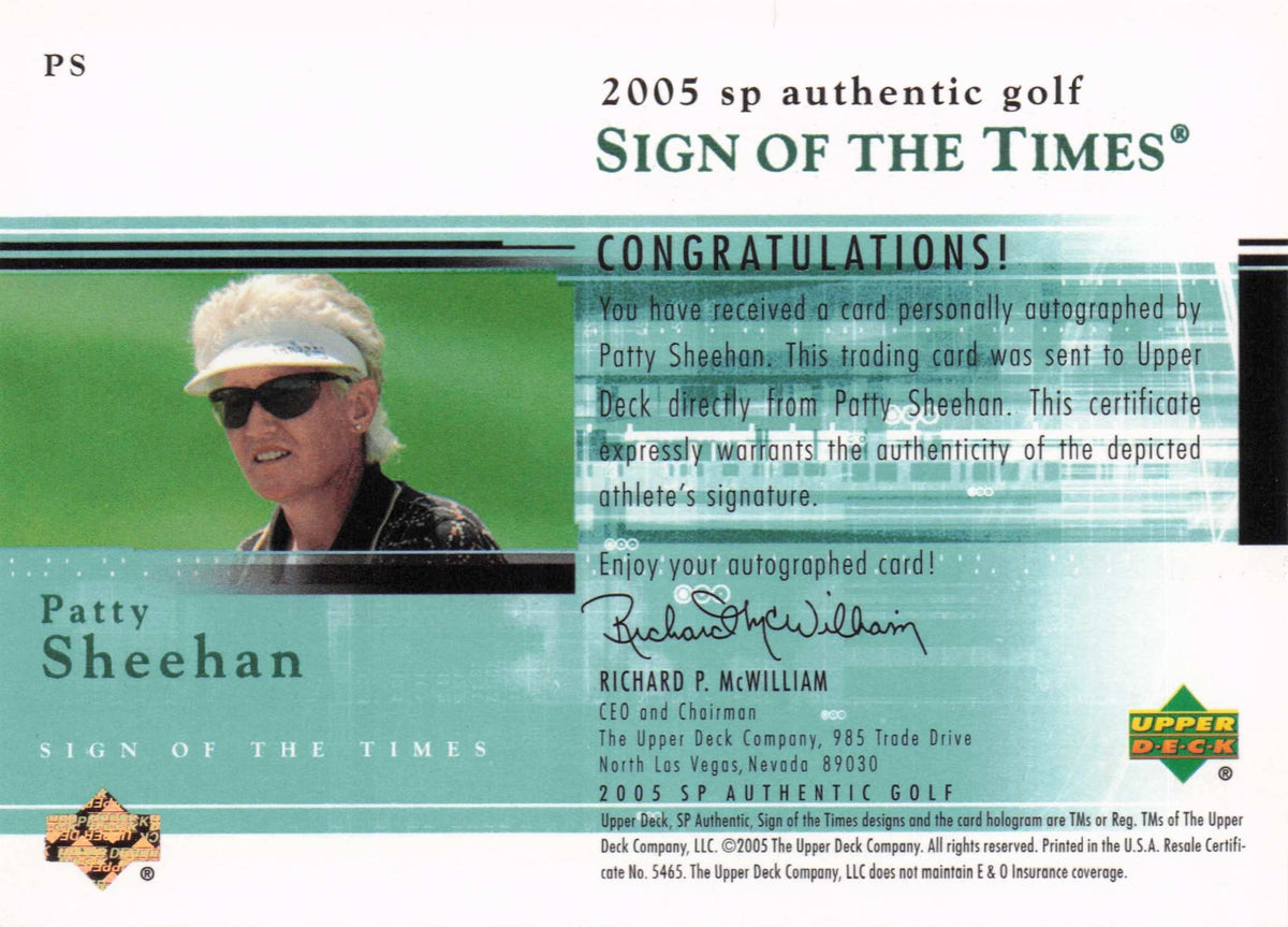 Patty Shehan Sign Of The Times Golf 2005 Hand Signed Autograph Photo Card