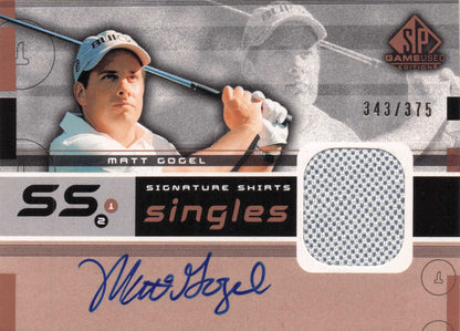 Matt Gogel Singles 2003 Golf Upper Deck Hand Signed Worn Shirt Trade Card