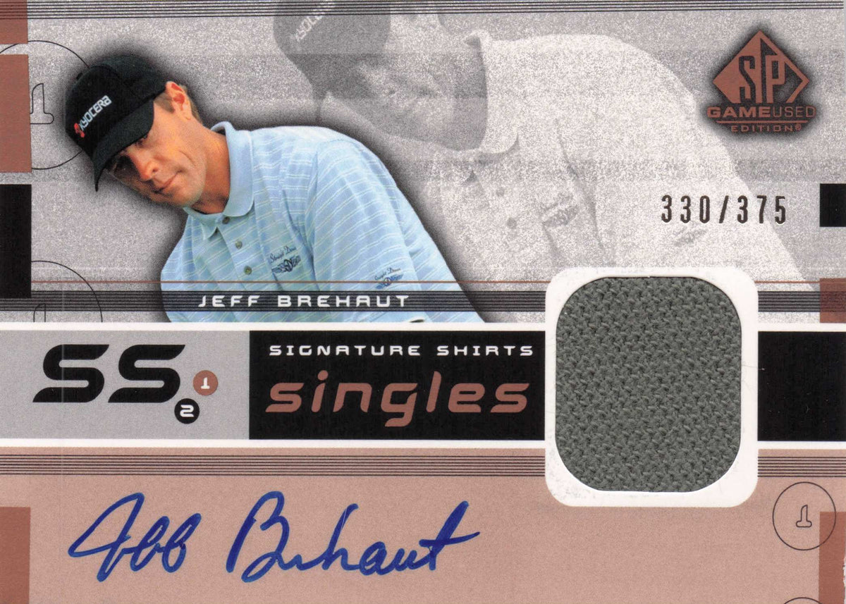 Jeff Brehaut Singles 2003 Golf Upper Deck Hand Signed Worn Shirt Trade Card