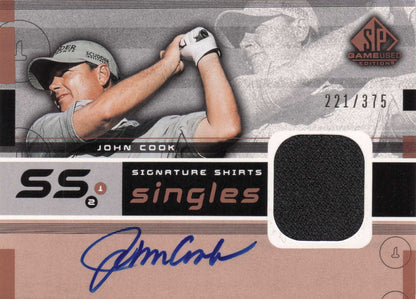 John Cook Singles 2003 Golf Upper Deck Hand Signed Worn Shirt Trade Card