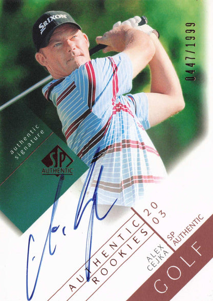 Alex Cejka 2003 Authentic Rookies Golf Hand Signed Autograph Photo Card