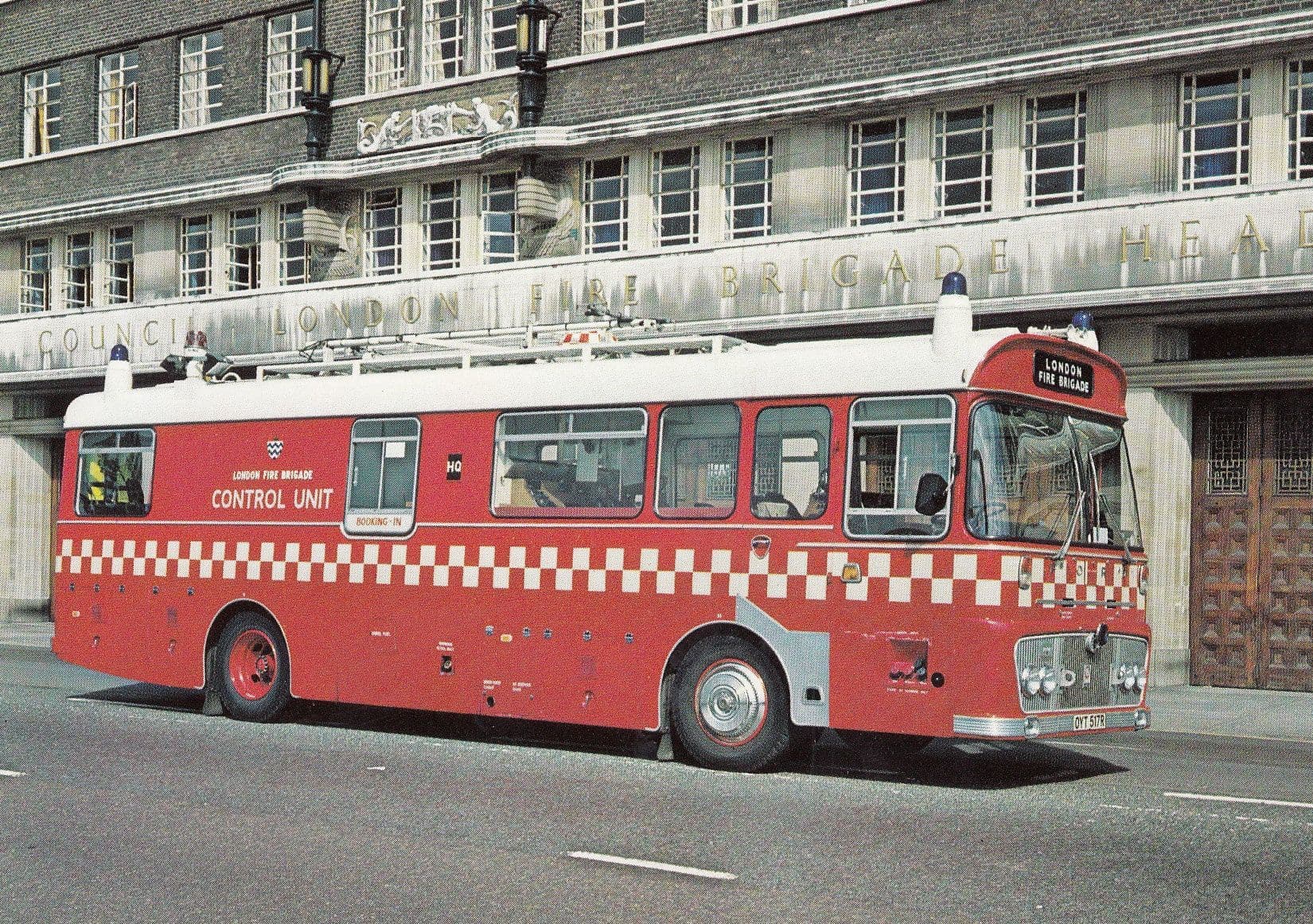 Headquarters Control Unit Fire Engine Brigade Postcard