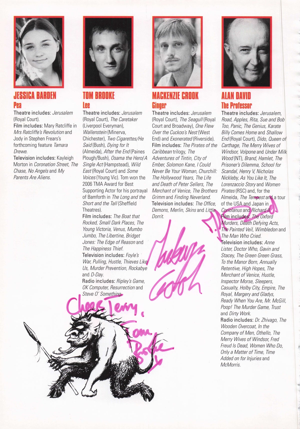 Max Rylance Knighted Director Hand Signed Theatre Photo Page & The Office MORE