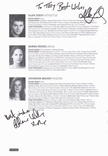 Allen Leach Downton Abbey Sarah Greene Catherine Walker Hand Signed Photo Page