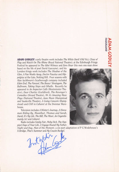 Mr Billy Boyle of The 1970s Basil Brush Show Hand Signed Theatre Photo Page