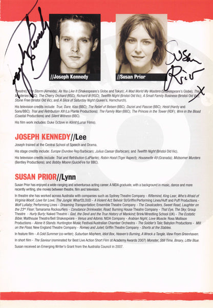 Steve Rodgers Jeremy Sims Joseph Kennedy Susan Prior 4x Signed Theatre Page