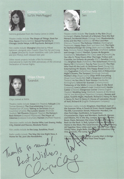 Chipa Chung of Silo Col Farrell Alex Hassell The Penguin 3x Hand Signed Photo Page