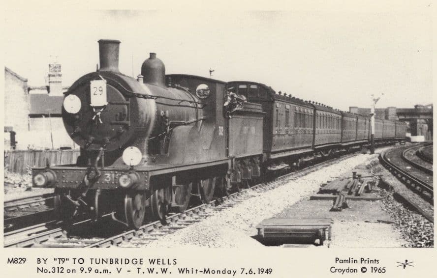 29 T9 Train to Tunbridge Wells Real Photo Railway Postcard