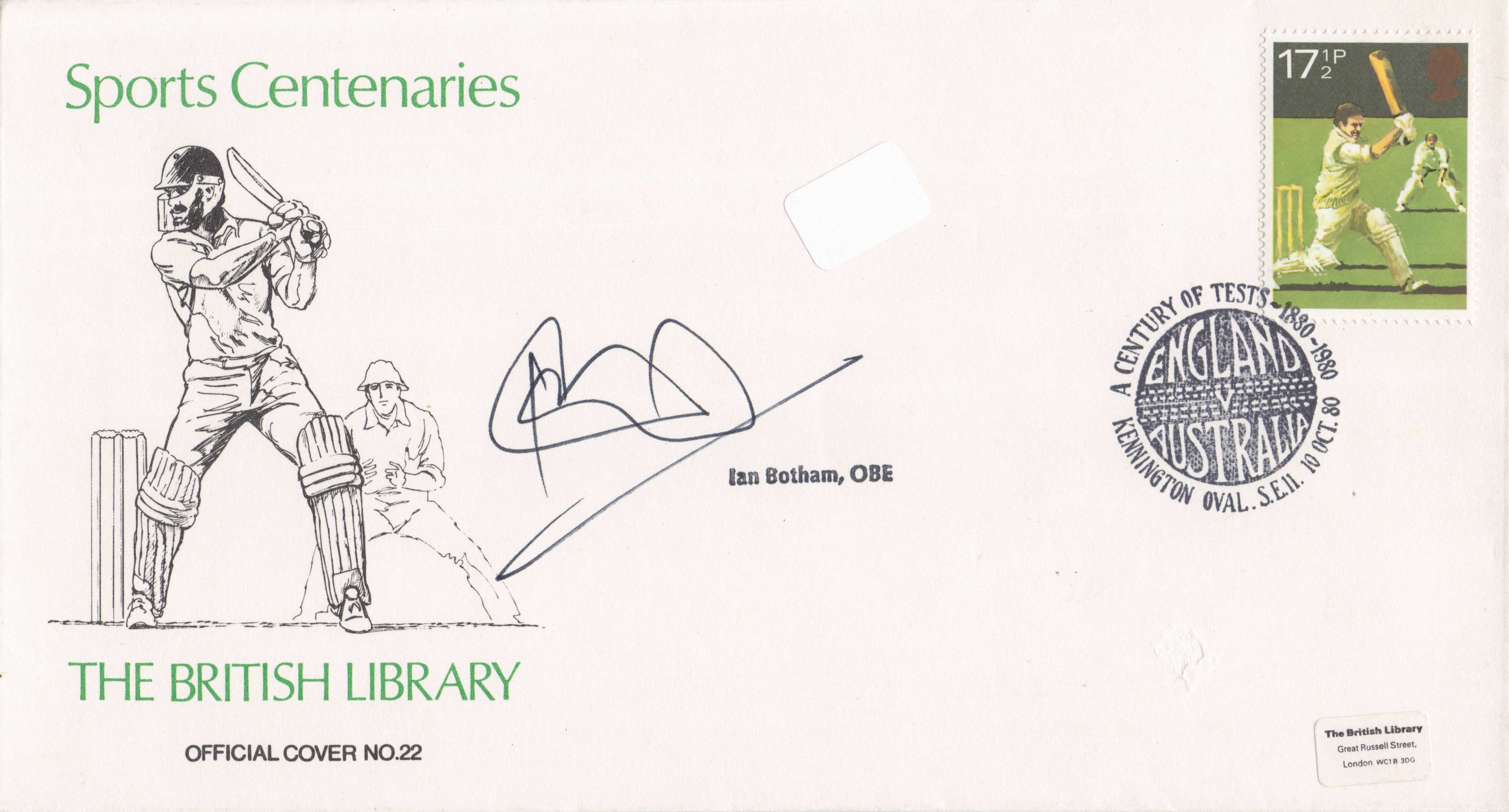 Ian Botham Sports Centenaries 1980 Benham Official Hand Signed Cricket FDC