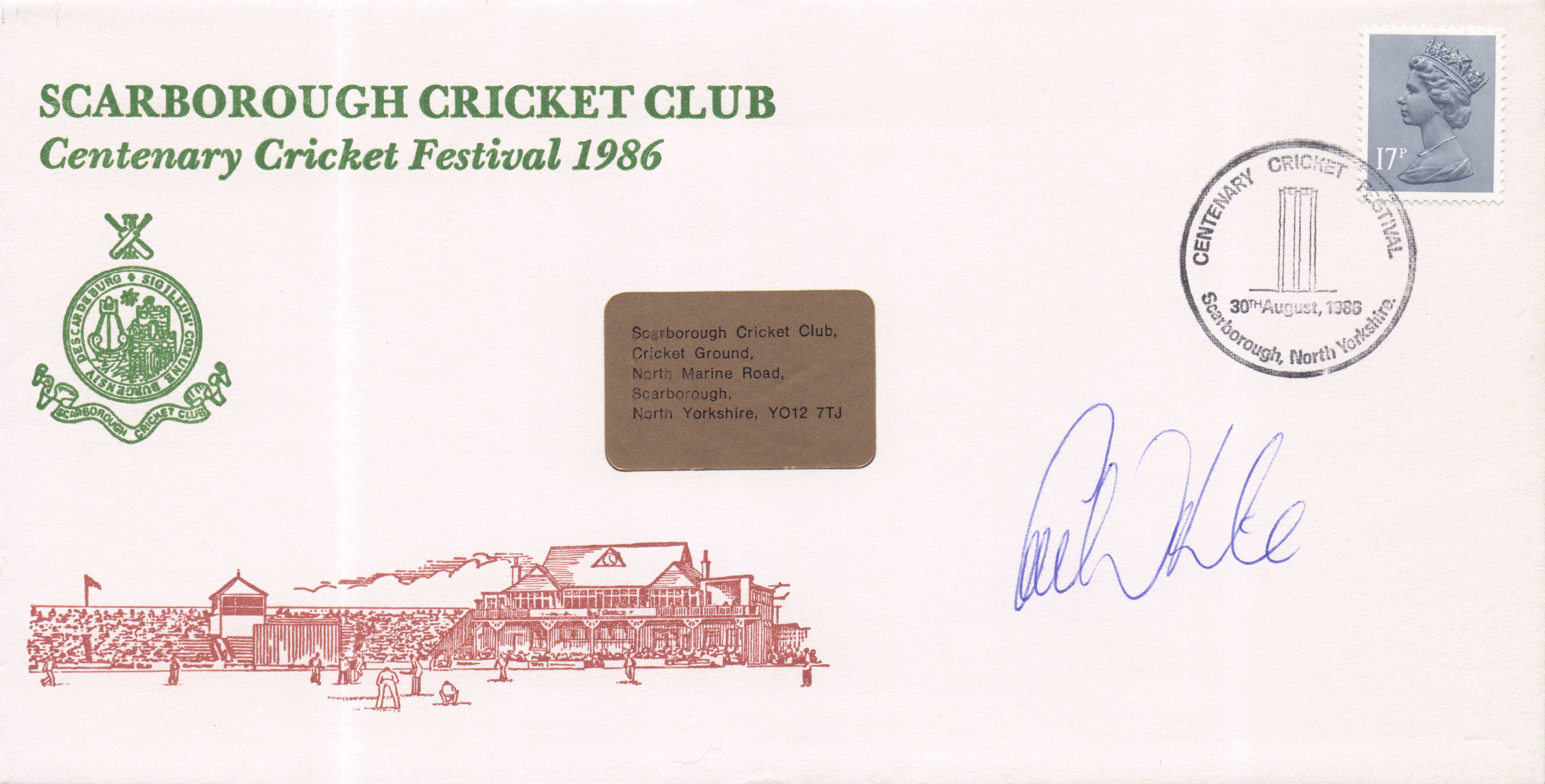 Craig White Scarborough Vintage 1986 Centenary Cricket Festival Hand Signed FDC