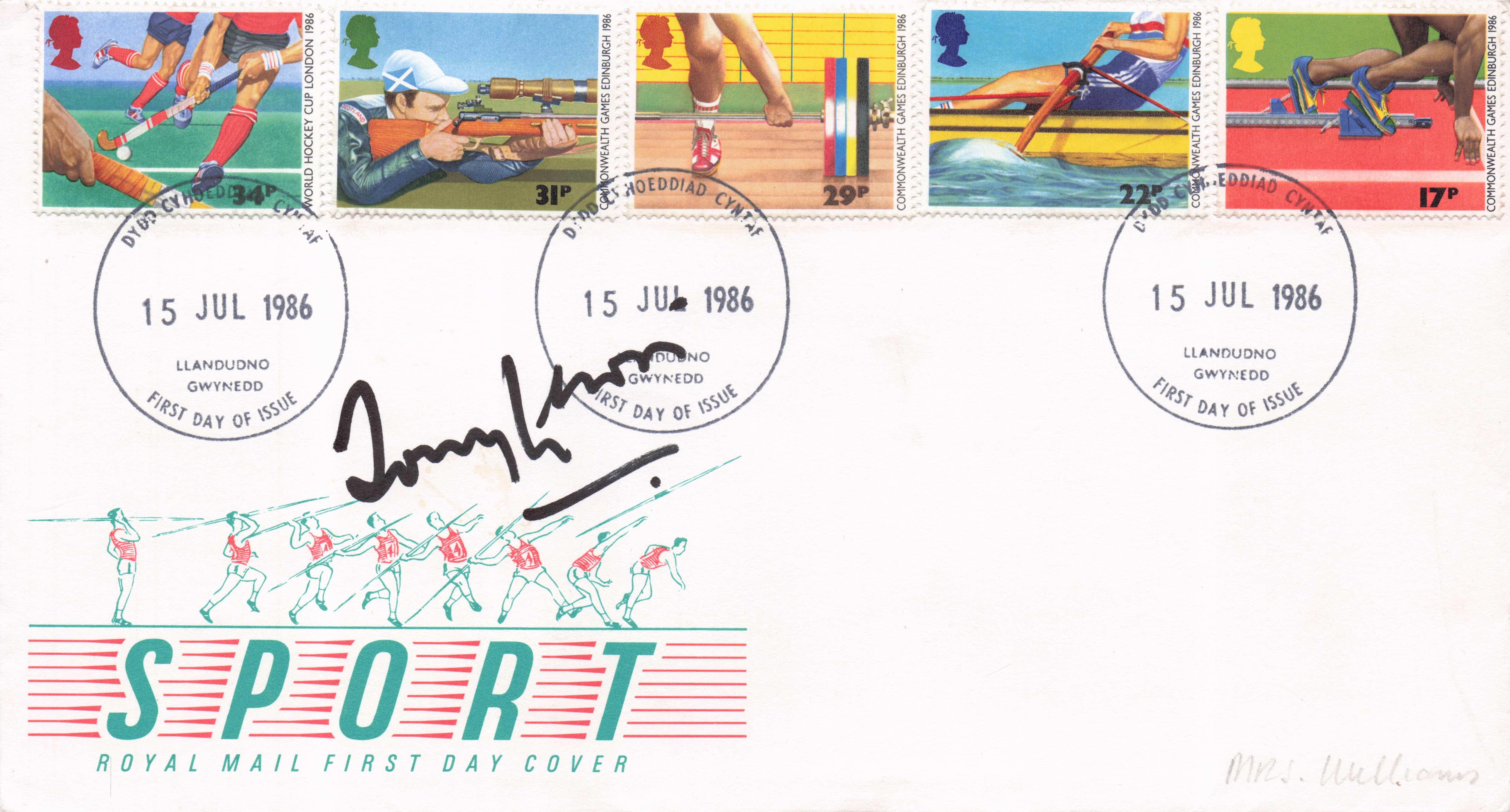 Tony Lewis Sport 1986 Cricket Glamorgan Welsh Hand Signed First Day Cover FDC