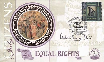 Cricket Women Suffragette Rachael Heyhoe Flint Hand Signed Benham FDC