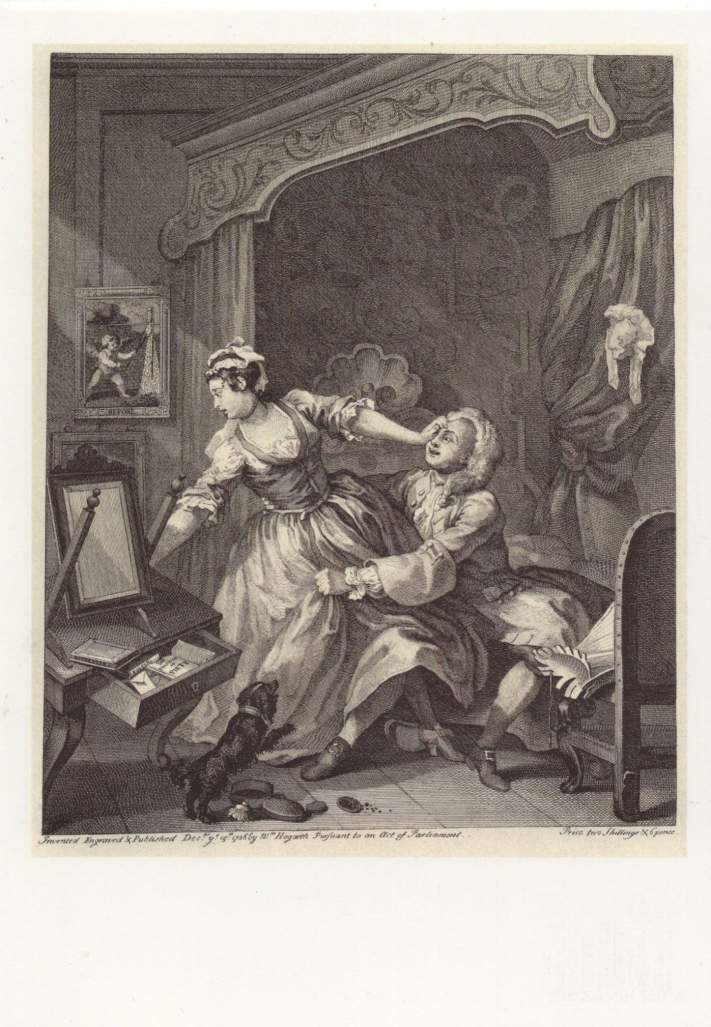 Hogarth Before & After the 15th December 1736 Painting Postcard