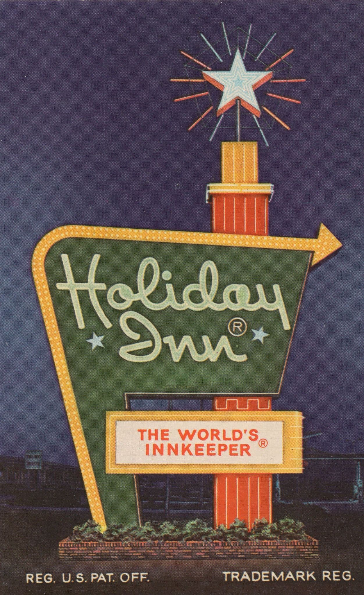 Holiday Inn Shelby USA Colour Television Star Postcard