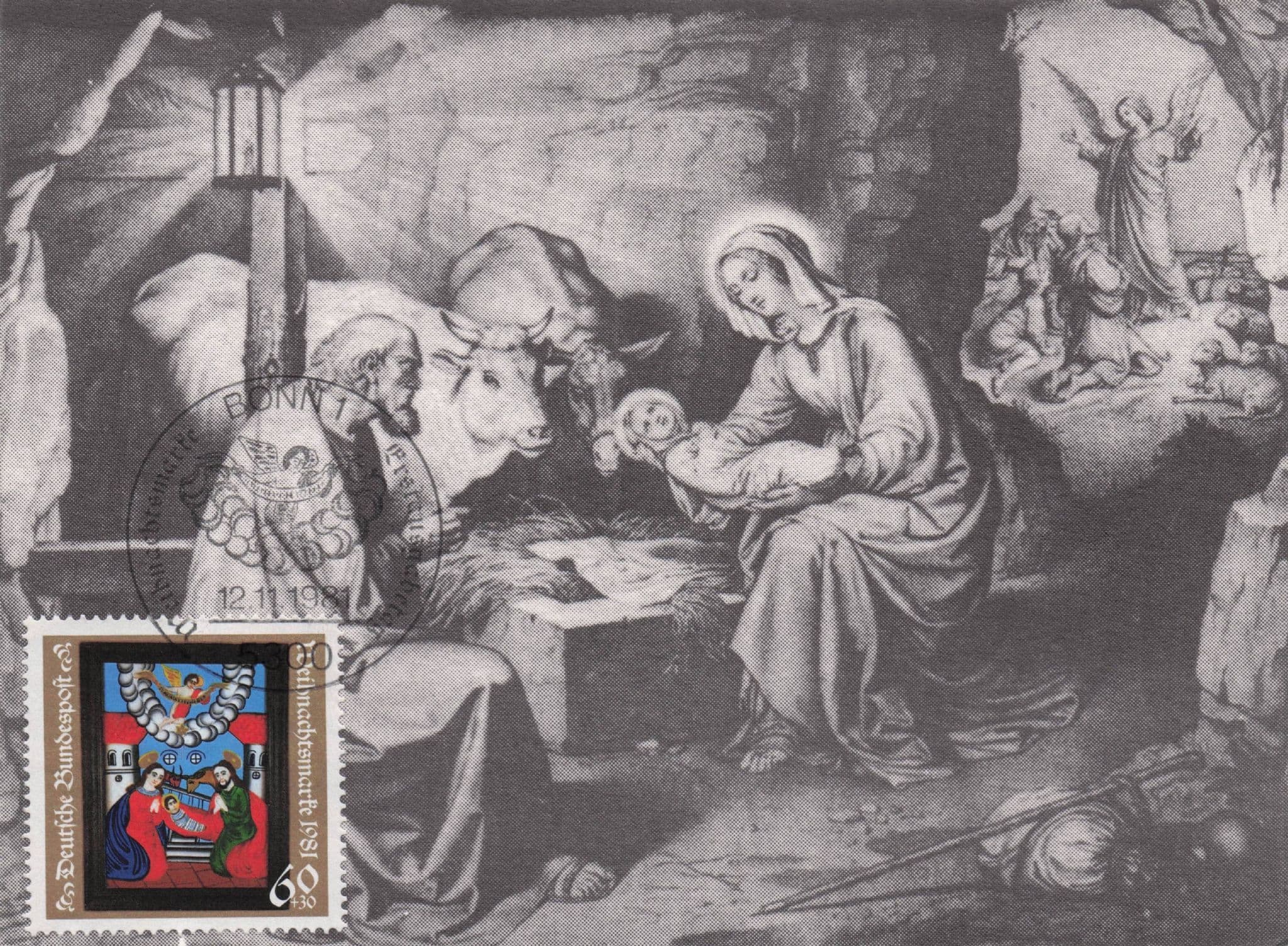 Bonn German Nativity Madonna Joseph Crib 1981 PC FDC Postcard