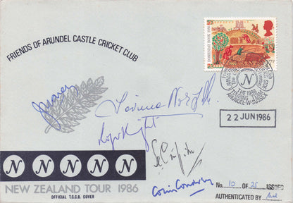 Roger Knight Stewart Griffith Sussex Cricket 1986 LTD TO 25 5x Hand Signed FDC