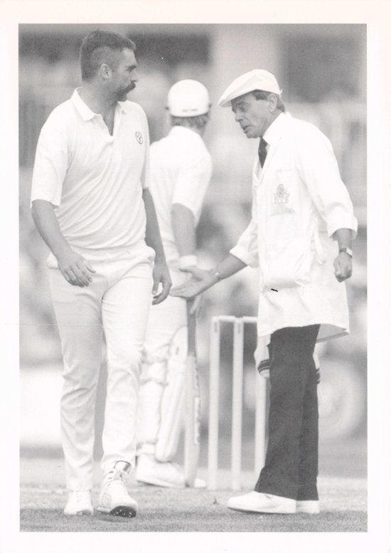 Mervyn Hughes Australian Cricket Player Umpire H.D.Bird Rare Real Photo Postcard