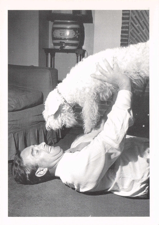 Denis Compton Middlesex Cricket Legend & Amazing Pet Dog Real Photo Postcard
