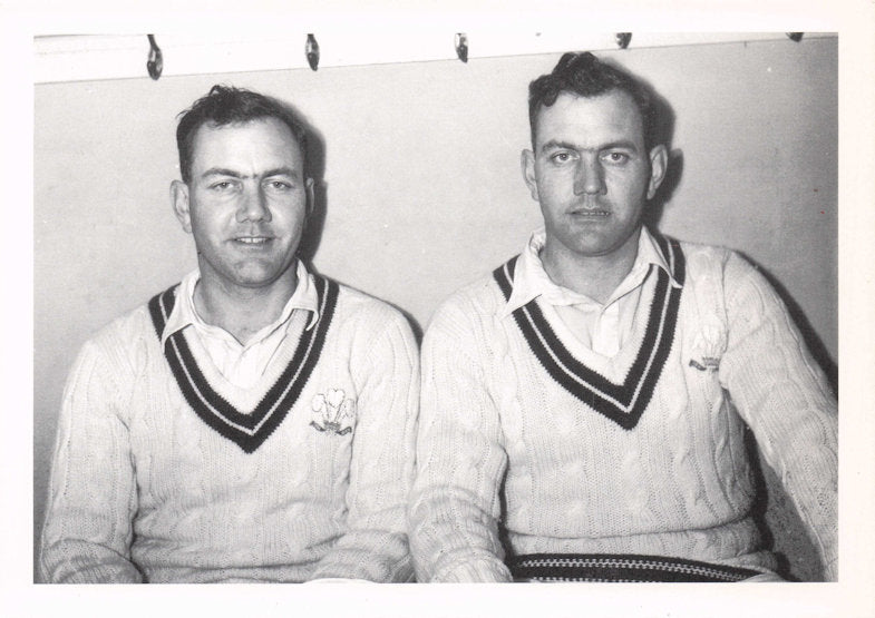 Alec & Eric Bedser Surrey In Cricket Changing Room Rare Real Photo Postcard