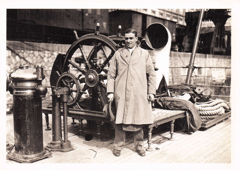 Wally Hammond Gloucestershire Cricket In Ship Docks Rare Real Photo Postcard