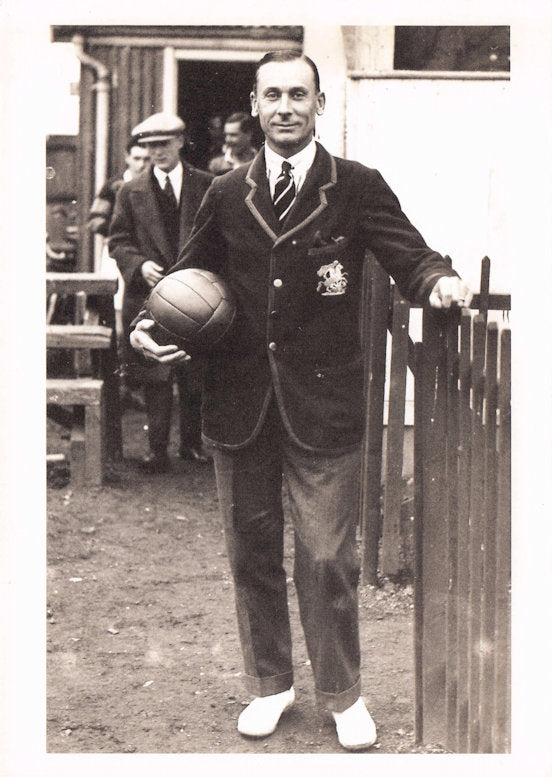 Jack Hobbs Cambridge Surrey Cricket Legend Holding Football Real Photo Postcard