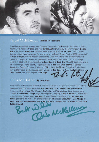 Gina Moxley Peter Needham Fergal McElherron Chris McHallem 4x Hand Signed Page
