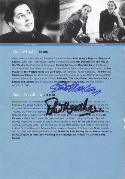 Gina Moxley Peter Needham Fergal McElherron Chris McHallem 4x Hand Signed Page