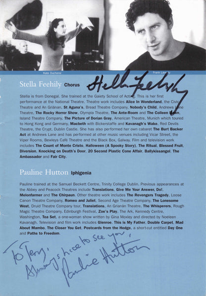 Liz Kettle Inspector Morse Frank Laverty Stella Feehily 4x Hand Signed Photo Page