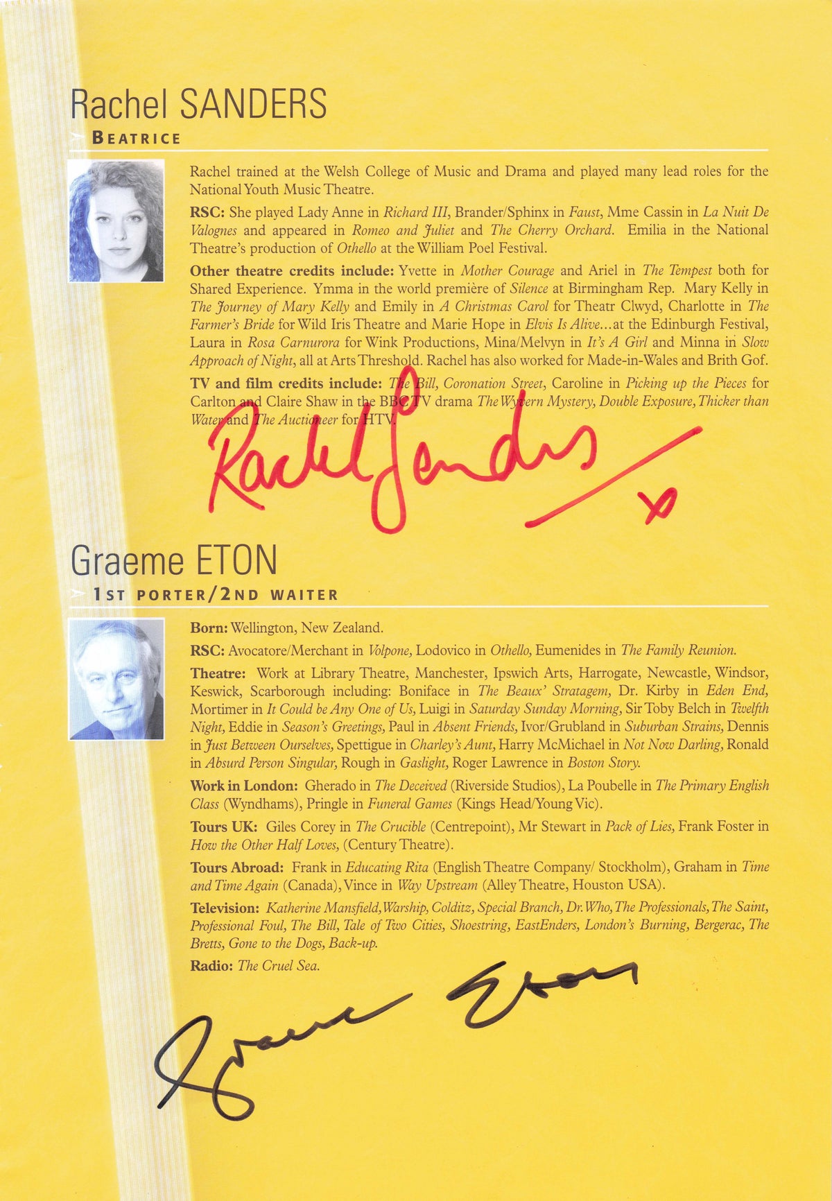 Graham Eton Dr Who Peladon Harold Wilson Film 4x Hand Signed Photo Theatre Page