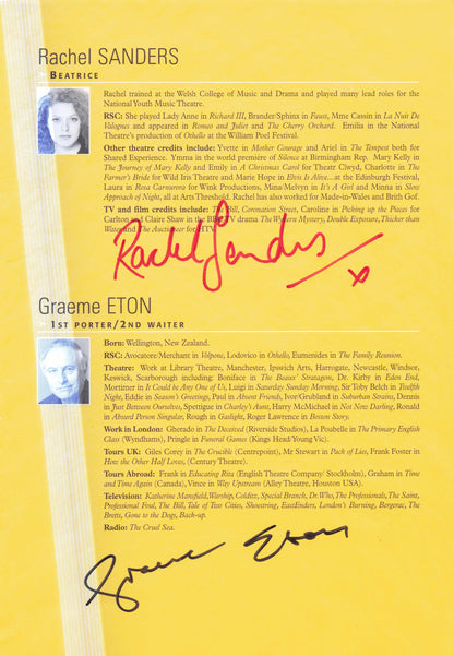 Graham Eton Dr Who Peladon Harold Wilson Film 4x Hand Signed Photo Theatre Page