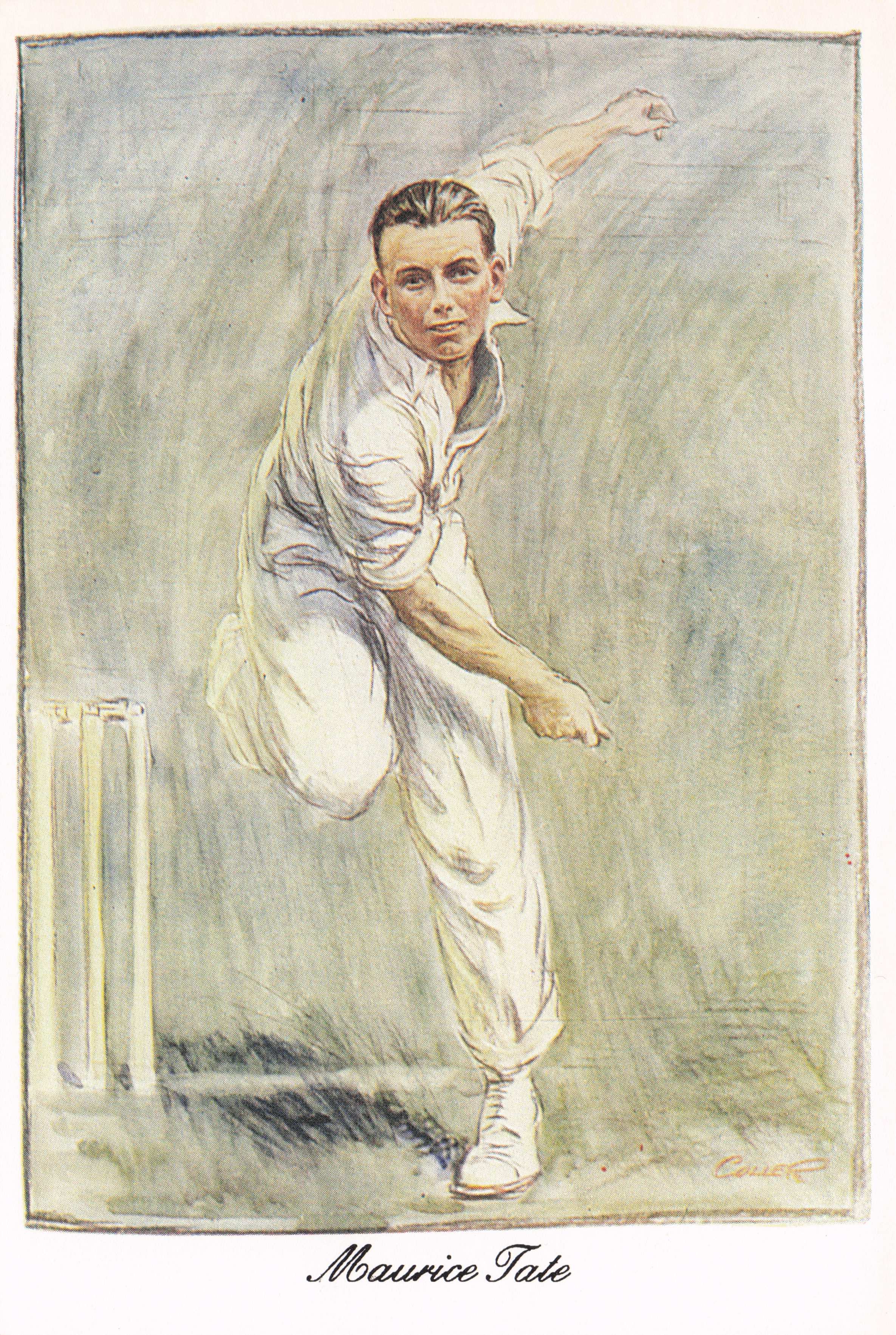 Maurice Tate Sussex England Cricket Team Legend Art Painting Postcard