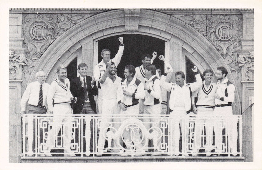 Hampshire Vintage Cricket Team Celebration Pavillion Balcony 1980s Photo Postcard