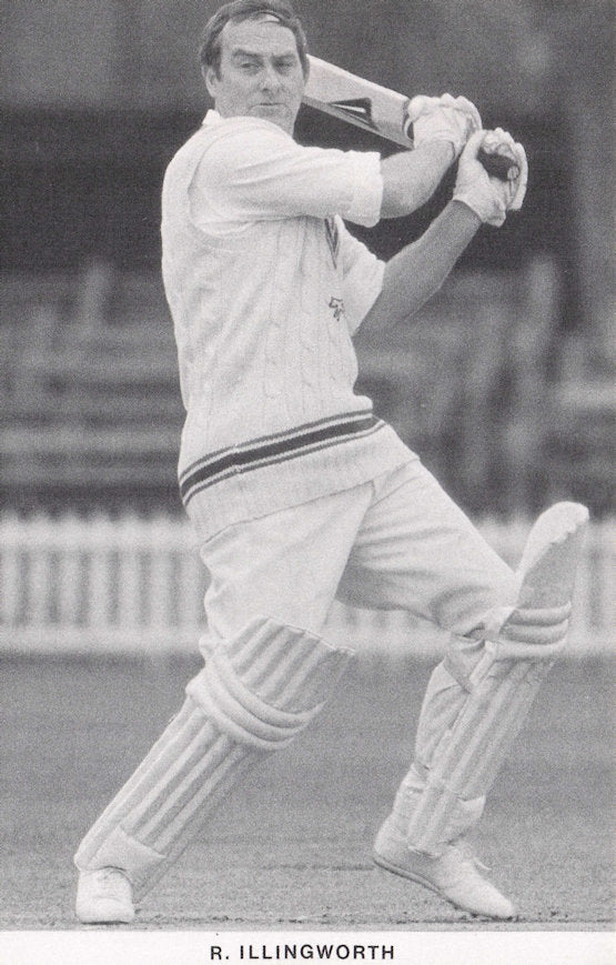 Ray Illingworth Yorkshire Leicester Cricket Batting In Action Photo Postcard