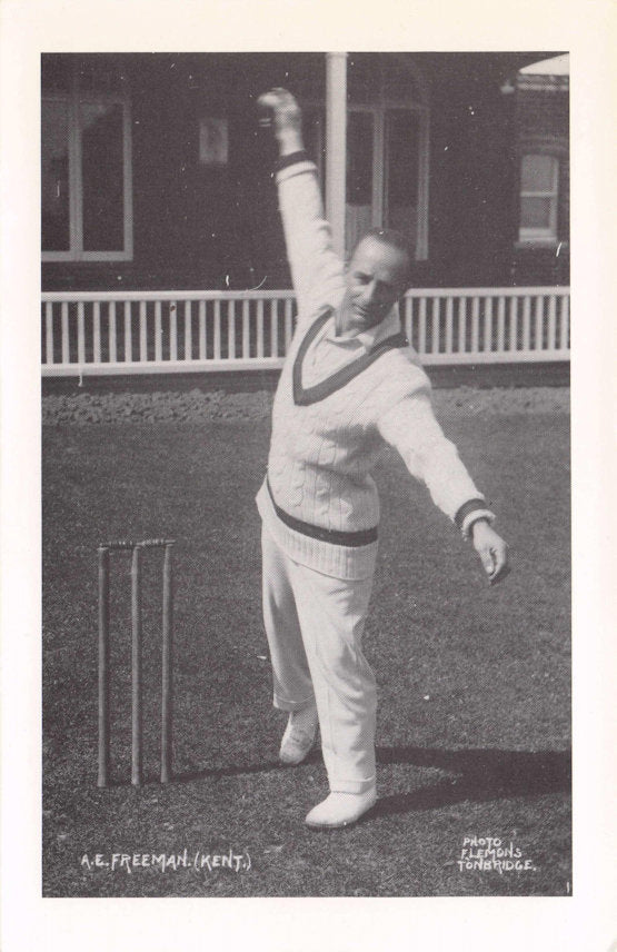 Alfred Tich Freeman Old Kent Cricket Team Bowler Rare Real Photo Postcard