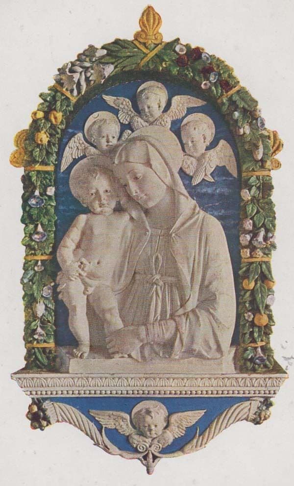 Virgin The & Child Painting Victoria Museum Painting Antique Sculpture Postcard
