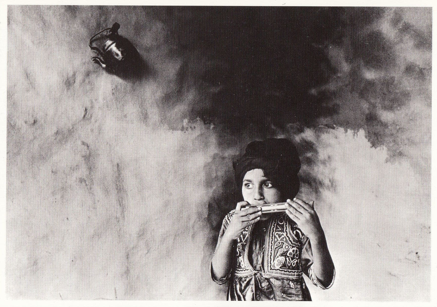 Indian Mouth Organ Harmonica Kettle Disaster Storm Cloud Photo Postcard