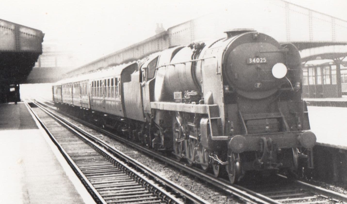 34025 Train At Wimbledon Station in 1964 Vintage Railway Photo