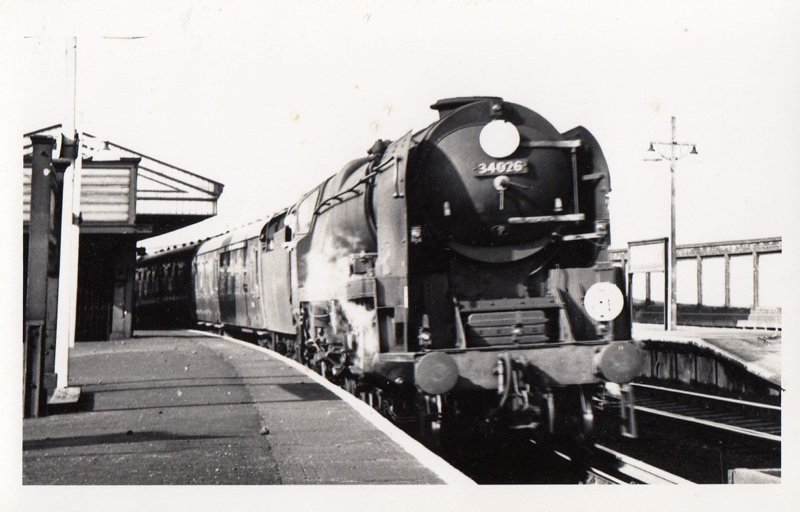 34026 Train At Vauxhall London Station in 1966 Vintage Railway Photo