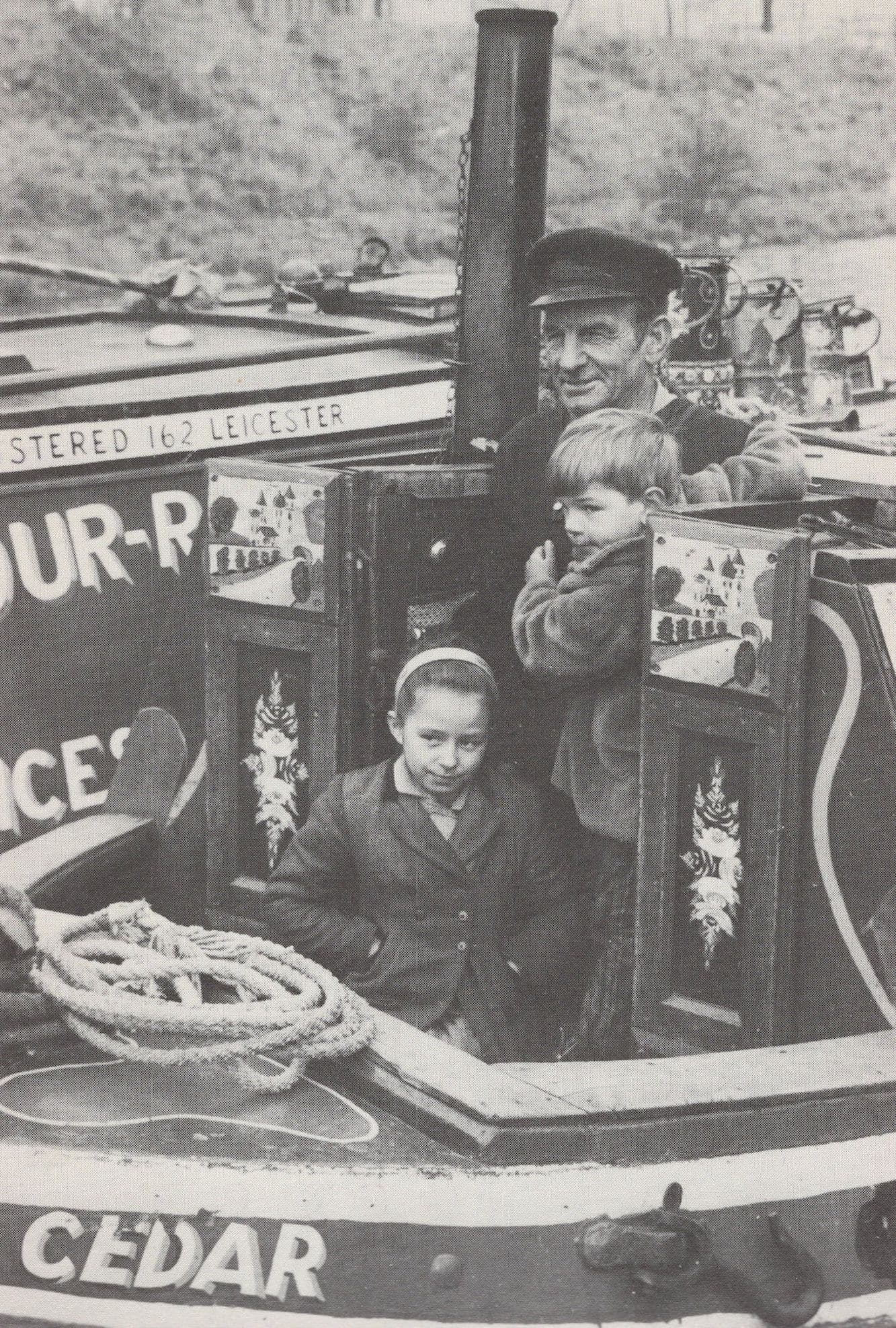 Jack Monk on Grand Union Canal Boat Leicester in 1965 Postcard