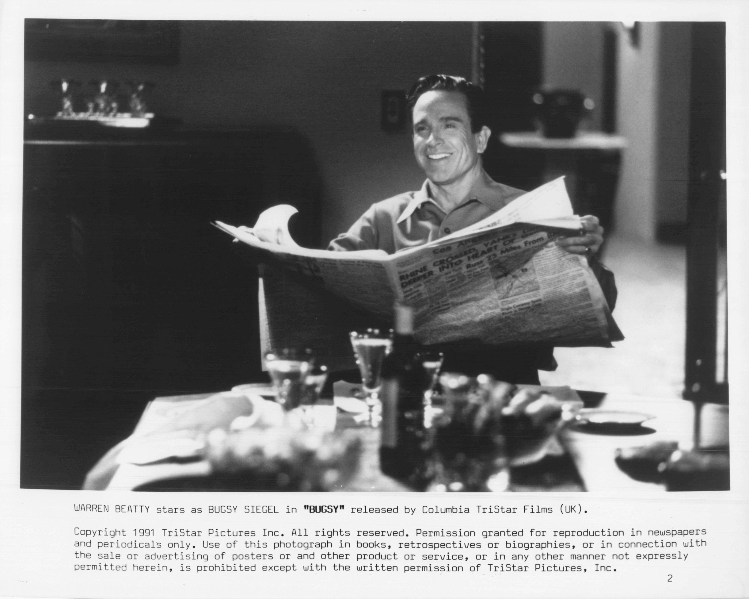 Warren Beatty in Bugsy Film Movie 1991 Launch Press Media Still Publicity Photo