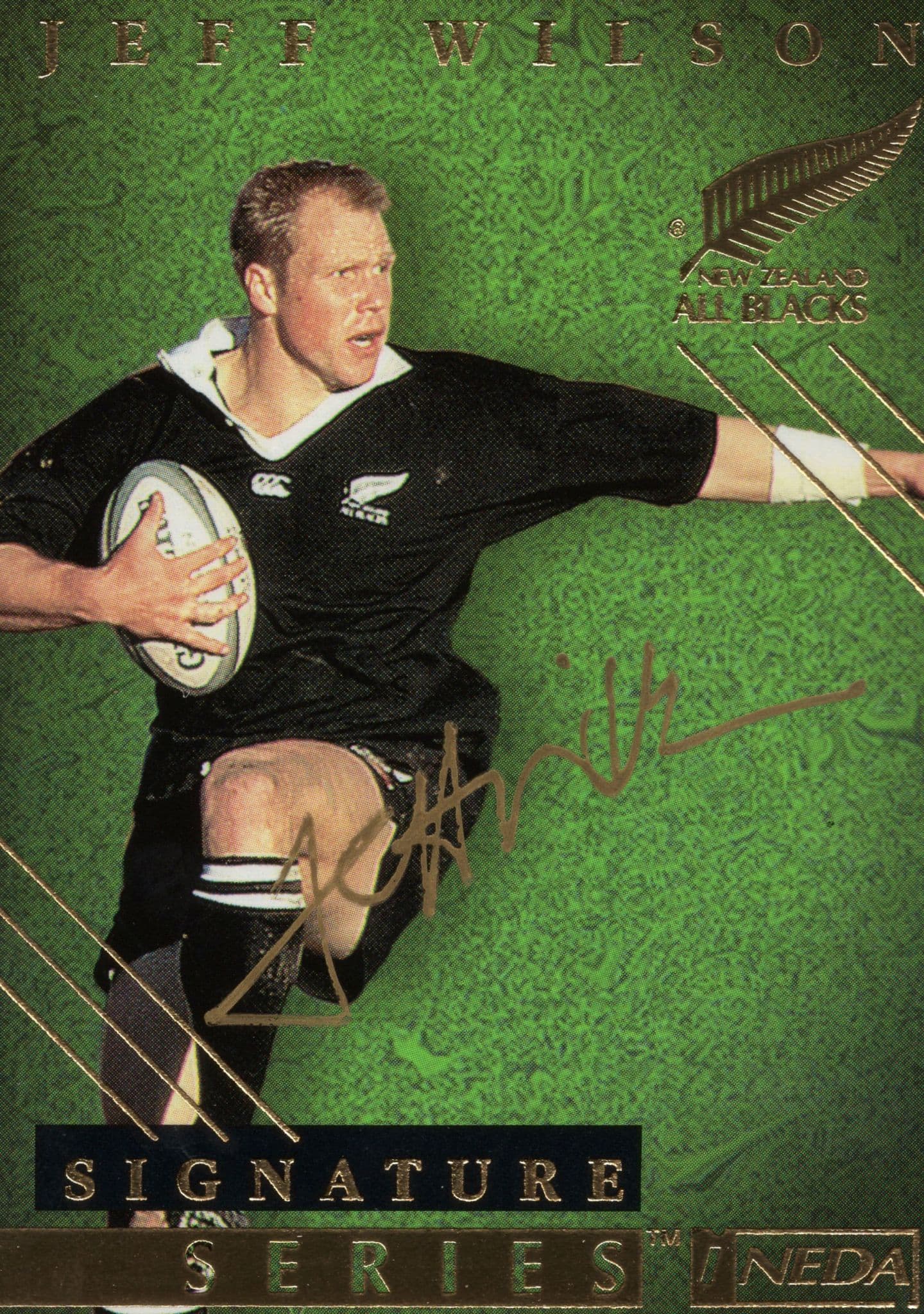 Jeff Wilson New Zealand Signature Rugby Hand Signed Photo Card