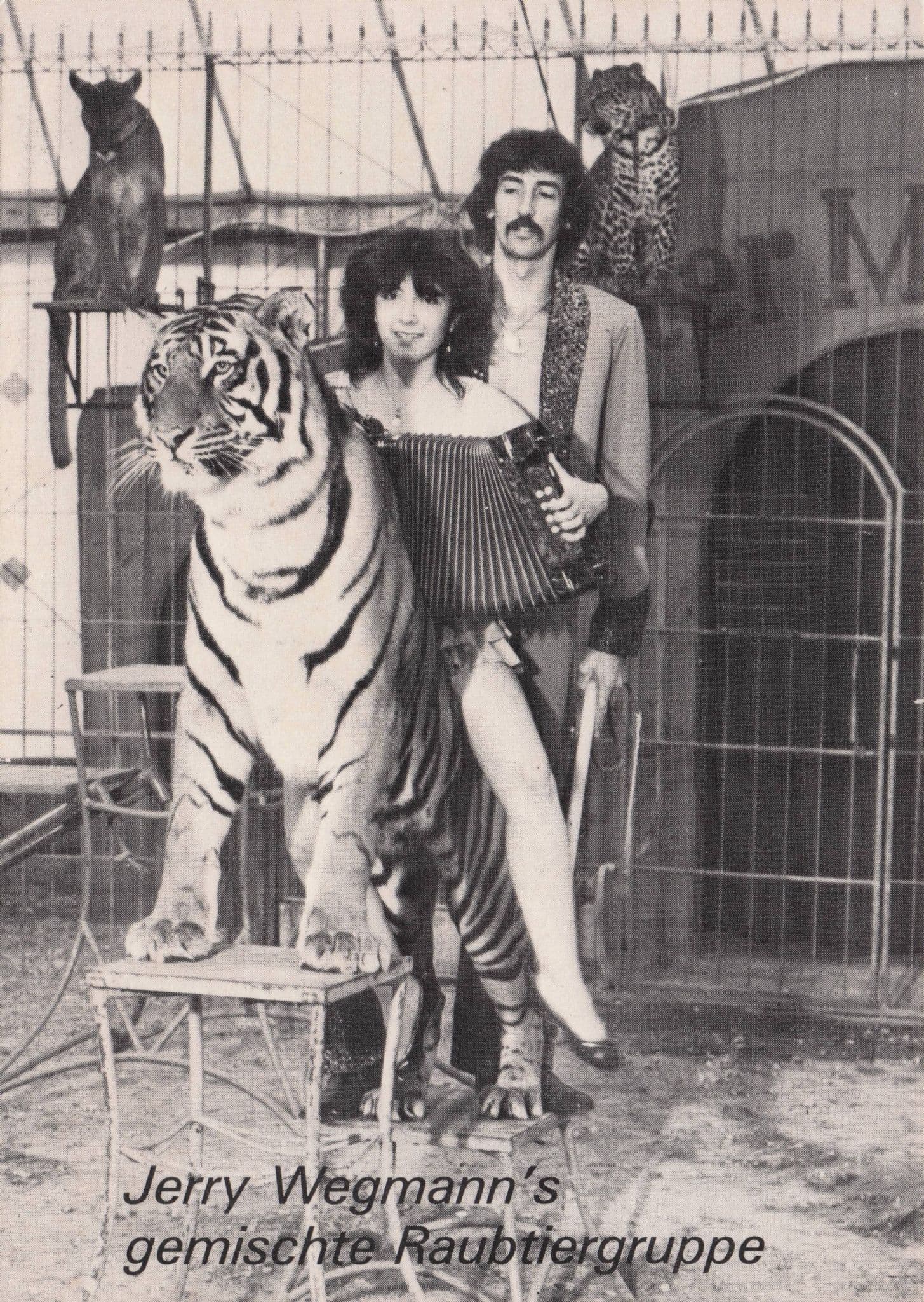 Jerry Wegmann German Circus Lion Tamer Vintage Advertising Postcard